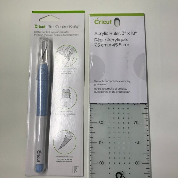 NEW Cricut Acrylic Ruler 3" x 18" & True Control Knife. Great for art and crafts - Picture 1 of 5